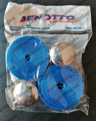 Fita de guidão azul texturizada Benotto barra de violoncelo bicicleta vintage metalizada NOS - Imagem 1 de 2