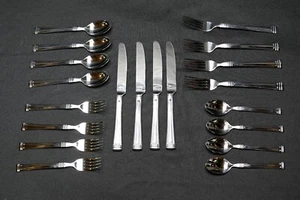 Lenox Edelstahl Besteck Set (Esquire Muster) + Servierstücke - Bild 1 von 3
