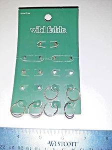 Nickel Free 9 Pairs NEW Earrings Set Hoops Studs Ball Lot Wild Fable Men Women - Picture 1 of 1