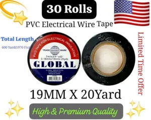 30 Rolls 3/4" X 20 yard  PVC Electrical Tape Wire Insulation Car Vinyl SUV 3M - Picture 1 of 6