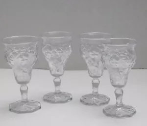 4 Vintage McKee Rock Crystal Depression Glasses 4 7/8" 3 ounce - Picture 1 of 6