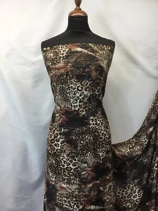 NEU Hochwertiger Designer Leopard Schlangenmuster Lurex Chiffon Stoff 58" 148 cm  - Bild 1 von 12