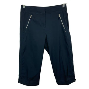 Pantalones Tail Tech Golf Capris para mujer talla 8 azul marino elásticos con cremallera bolsillos - Imagen 1 de 9