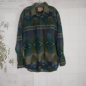 VTG Woolrich Rugged Southwestern Flannel Shirt 2XL Button Up Long Sleeve - Picture 1 of 10