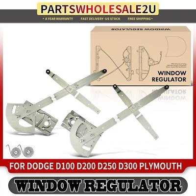 2x Front Power Window Regulator for Dodge D100 D250 D350 D450 W100 W150 Plymouth - Image 1 of 4