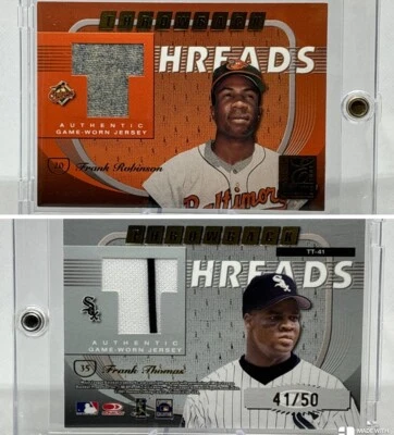 Camiseta Donruss Elite Throwback Threads Frank Robinson Frank Thomas 2001/50 casi nueva+ Foto 1 de 4