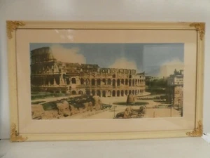 VINTAGE THE COLOSSEUM FRAMED COLOUR TINT PRINT MID CENTURY ORIGINAL ART - Bild 1 von 5