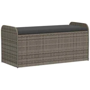 Garden Storage Bench Outdoor Patio Ottoman Cushion Seater Wicker Rattan Chair - Picture 1 of 10