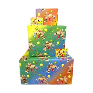Children's Wrapping Paper - Giraffes - 2, 4 or 6 Sheets & Tags - Card Available - Picture 1 of 37