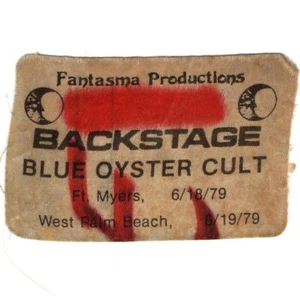 BLUE OYSTER CULT & STILLWATER Concert Ticket Backstage Pass FLORIDA 1979 MIRRORS - Picture 1 of 2