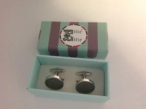 NEW CUFFLINKS by ELLIE - LUCKY SIXPENCE COIN 1954 Boxed Birthday Gift - Picture 1 of 6
