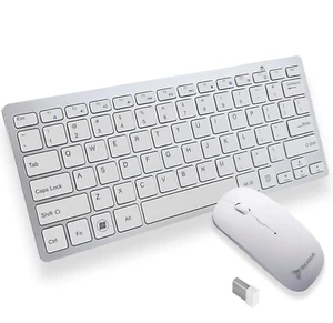 KABELLOSES TASTATUR MIT MAUS IM SET FÜR LAPTOP PC TV MACBOOK QWERTZ 2,4 GHz - Bild 1 von 9