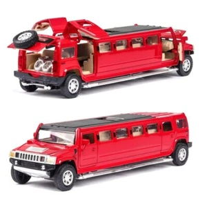 1:32 Alloy Hummer H2 Lengthen Limousine Diecast Model Car Sound Light Kids Toys - Picture 1 of 11