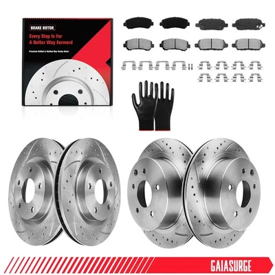 Front & Rear Disc Rotors Brake Pads Kit for 2008 - 2011 2012 2013 Nissan Rogue - Imagem 1 de 4