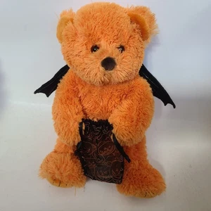 Halloween Gund Godiva Fledermaus Flügel Teddybär Plüsch 2009 orange Stofftier süß - Bild 1 von 14