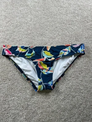 Swimwear Women's Bikini Bottom Navy Blue Floral Small Nylon - Image 1 of 4