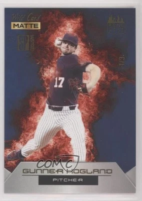 2022 Wild Card Matte SP Exclusive Blue Background - Red /3 Gunner Hogland #RHN-3 - Image 1 of 2