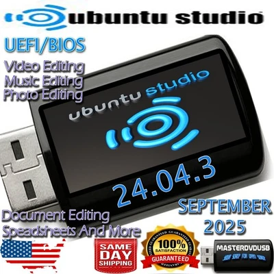 Ubuntu Studio 24.04.3 LTS Bootable USB Live Installer – Multimedia Powerhouse - Image 1 of 4