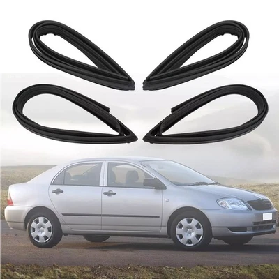 4Pcs Weatherstrip Door Window Rubber Channel Seal Fit 2002-2006 Toyota Corolla Foto 1 de 4