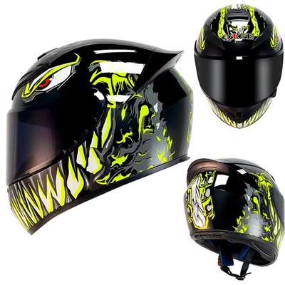 DOT Bluetooth Motorcycle Helmet ATV Streetbike Motorbike Crash Full Face Helmet Foto 1 de 4