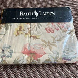 Ralph Lauren Kirsten Floral Neutral Queen Flat Sheet NEW - Picture 1 of 2