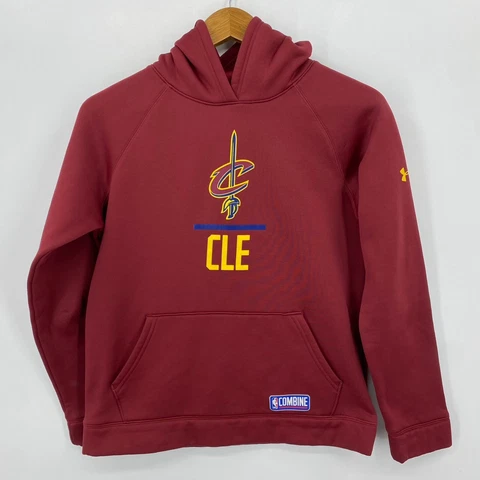Under Armour Hoodie Youth L Red Cleveland Cavaliers Cavs NBA Combine Pullover Cover