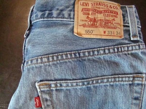 Levi's 550 Jeans Adult 33x34 Blue Denim Relaxed Fit Red Tab Straight Leg - Picture 1 of 7