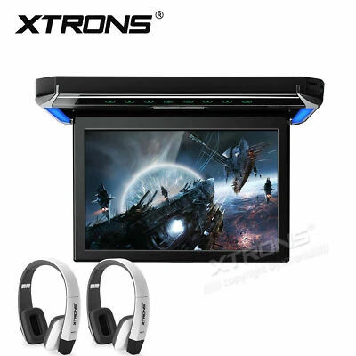 12.1" Car Roof Mount Overhead Celling Monitor Video Player HDMI USB +Headphones - Image 1 of 4