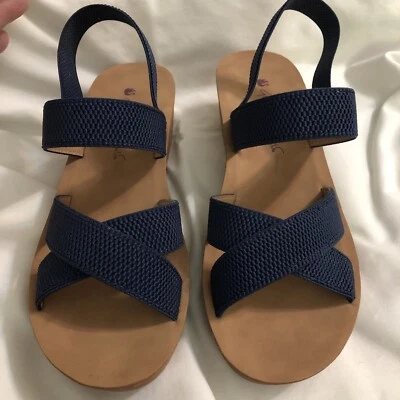 Gloria Vanderbilt Platform Wedge Sandal Strappy Stretch Knit Blue Ingrid Women 7 - Image 1 of 4
