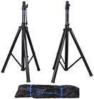 Pair Rockville RVES1 Adjustable Tripod DJ PA Speaker Stands+Carry Bag/Universal