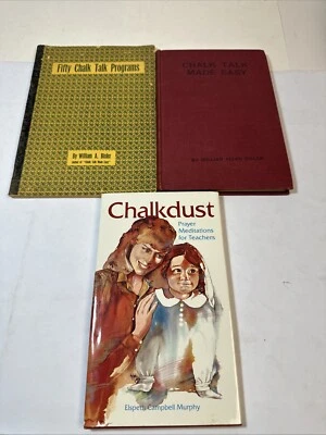 Vintage Chalk Talk & Dust Book Lot Of 3 William A. Bixler Drawing Illustrations - Image 1 of 4