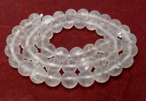 😏 Bergkristall Kugeln Edelstein Perlen Strang 8 mm matt & leicht gecrackt 😉 - Picture 1 of 1