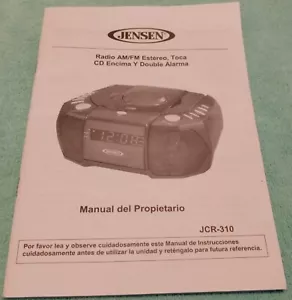 *Jensen AM/FM Estereo, Toca CD Encima Y Double Alarma MANUAL DEL PROPIETARIO - Picture 1 of 1