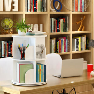 Rotating Bookshelf 360 Display Floor Standing Bookcase Storage For Kids &Adults