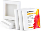 MIAHART 6 Pcs 4"X4"Mini Stretched Canvas White Blank Canvas 10X10Cm Art Canvases