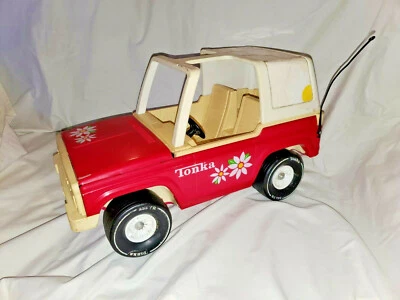 Barbie style pink TONKA JEEP Flower Daisy Vintage 1970 70s  - Image 1 of 4