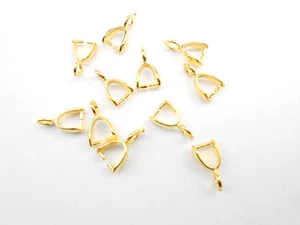 100-500PCS Gold Jewelry Findings Bail Connector Bale Pinch Bail Pendant Linker - Picture 1 of 2
