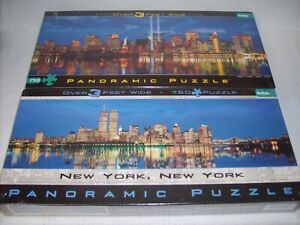 2 New York, New York Panoramic Puzzle 750 Piece Each, New York City  BRAND NEW