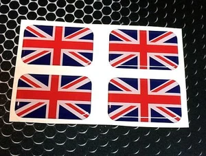 Great Britain Flag Domed Decal Emblem Car 3D Sticker 1.75x1.1" Set of 2 or 4 - Imagen 1 de 7