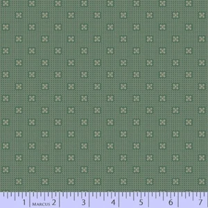 Fabric Cotton Marcus Cedar Shake Geo Squares Green Sold by 1/2 metre - Picture 1 of 1
