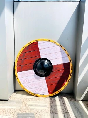 handmade viking wooden shield 30 inches LARP viking medieval battle ready shield - Image 1 of 4