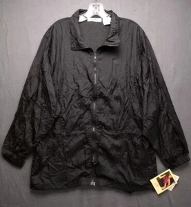 Cortavientos Vintage Años 90 Negro Con Cintura Ajustable Nylon Para Mujer Mediano - Imagen 1 de 9