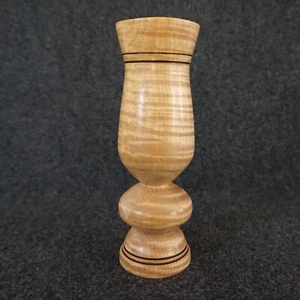 Handmade Hand Turned Wood Vase 7-3/8" Tall ***READ - Picture 1 of 17