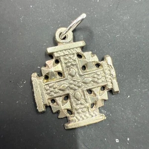 Vintage Sterling Silver Ethiopian Coptic Cross Pendant Religious .75" - Picture 1 of 2