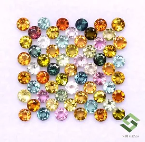 Natural Multi Tourmaline Round Cut 3 mm Lot 20 Pcs 2.36 CTS Loose Gemstones - Picture 1 of 6