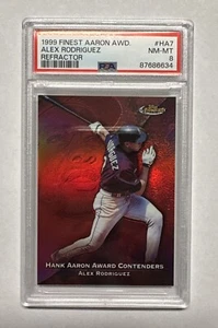 Finest Aaron Award Refractor 1999 #HA7 Alex Rodriguez PSA 8 Mariners - Imagen 1 de 4