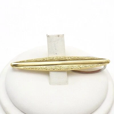 Solid 18k Yellow Gold Tie Bar Money Clip Surf Board Mens Two Tone - Image 1 of 4