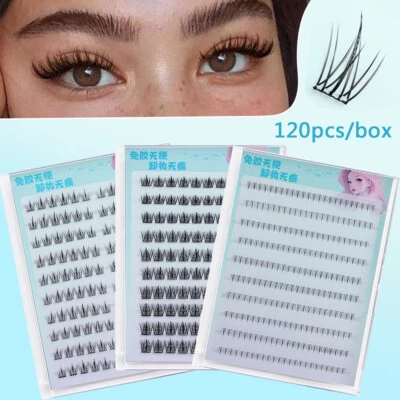 Pestañas postizas segmentadas autoadhesivas sin pegamento extensión de pestañas largas gruesas- Foto 1 de 4