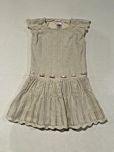 American Girl Knitted Sweater Dress Size 7 Cream Sparkle Glitter Metallic (READ) - Picture 1 of 13