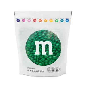 M&M’S Dark Green Milk Chocolate Candy Bulk, 2Lbs of  in Resealable Pack for Cand - Picture 1 of 12